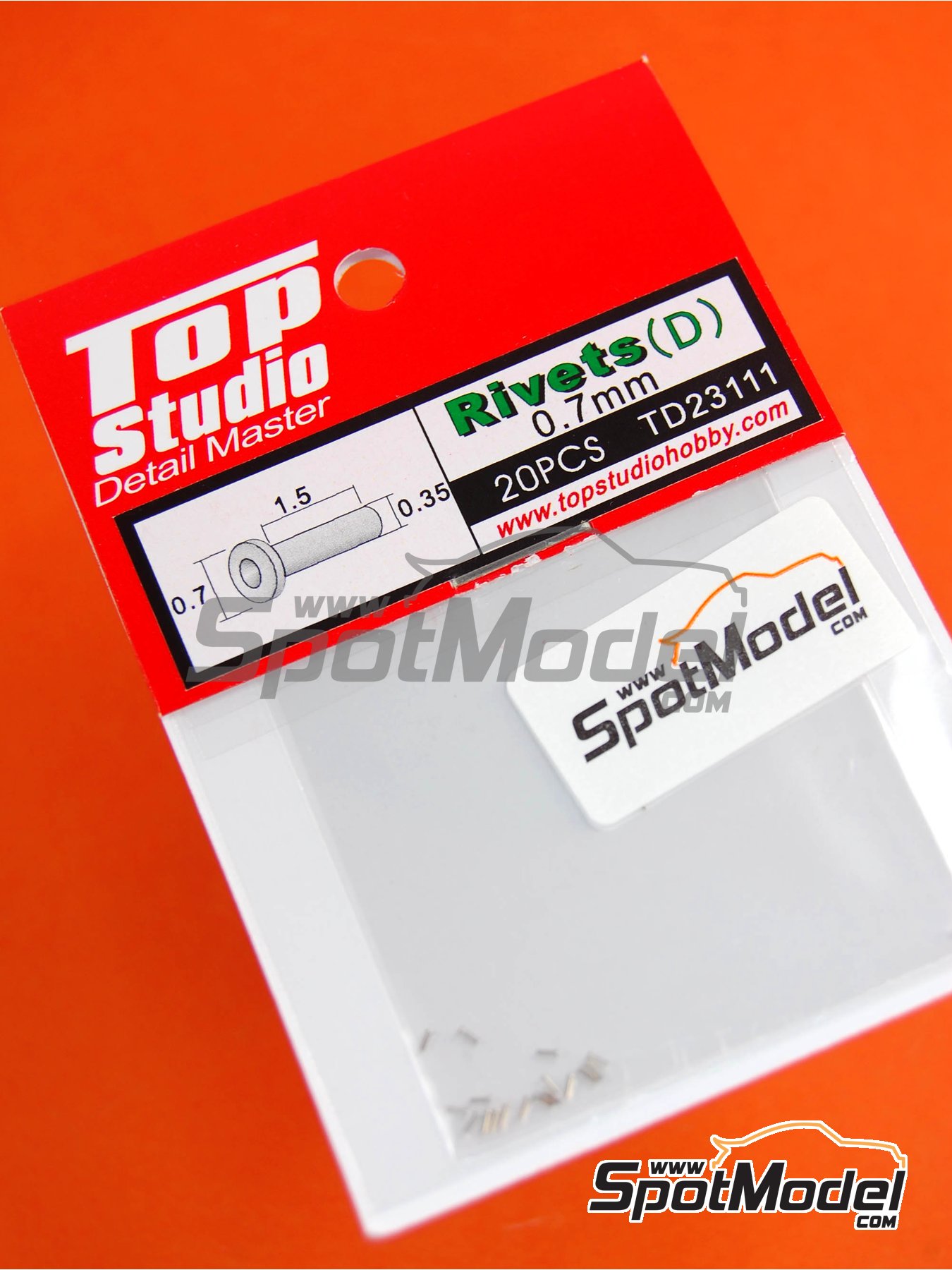 Top Studio TD23111 Rivets 0.7mm rivets 20 units (ref. TD23111